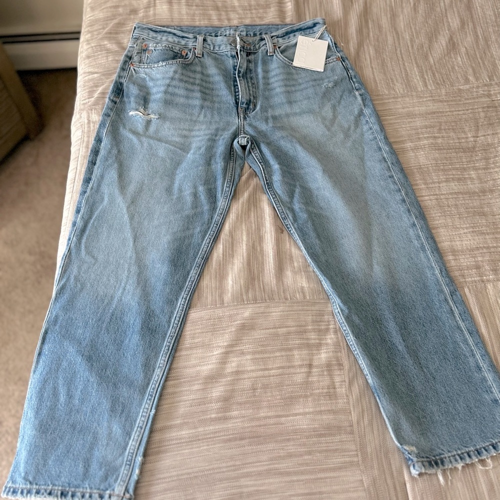 Etica Midrise Straight Crop Jeans